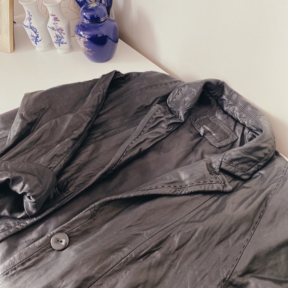 JONES NEW YORK Oversized 90’s Leather Men’s Blazer Outdoor Coat - Picture 6 of 6